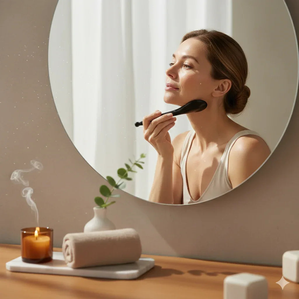 Acupuncture Pen & Bian Stone Gua Sha | Professional Face Massager - Gloow Lady