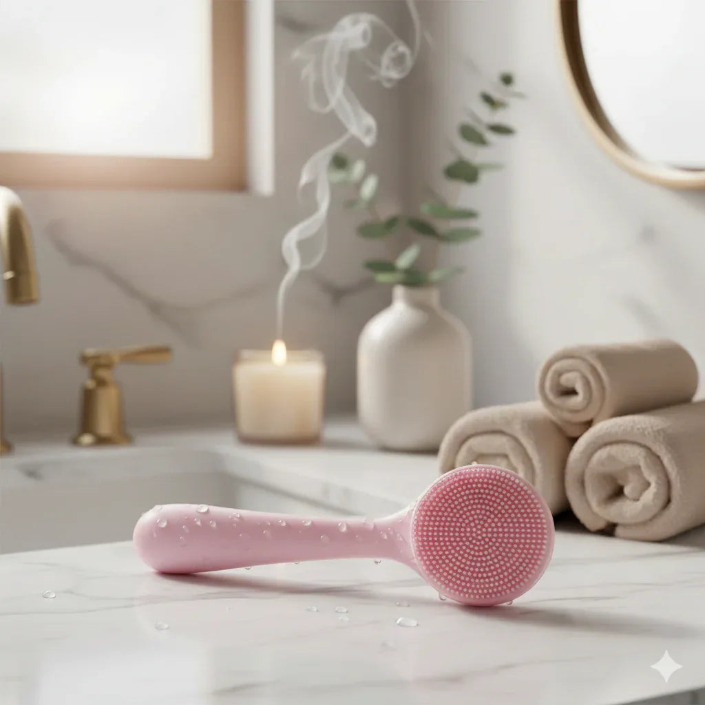 Double-Sided Silicone Facial Cleanser Brush | Expert Face Wash & Massage - Gloow Lady