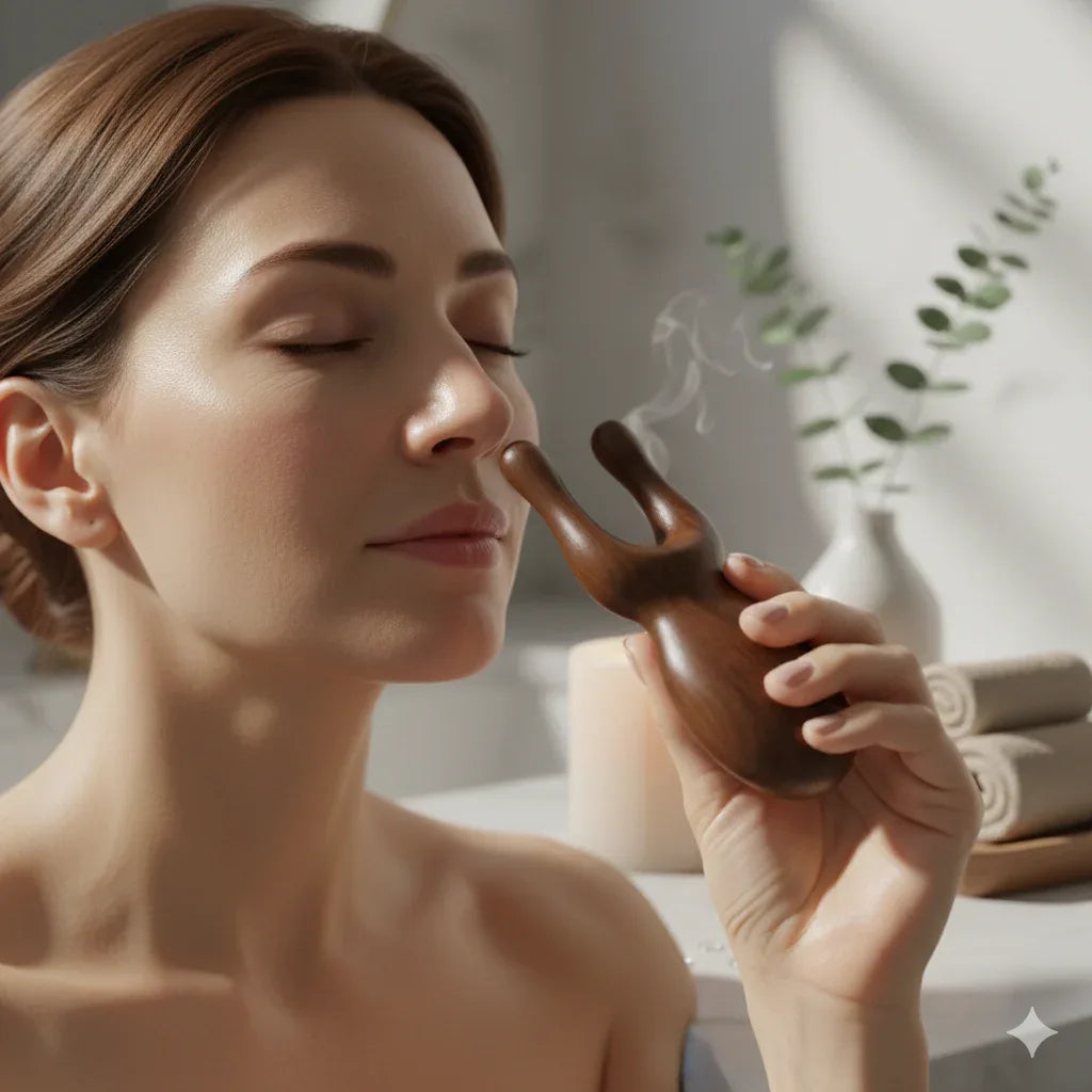 Sandalwood Nose & Eye Sculptor – Holistic Acupoint Massager for Meridian Flow & Contouring - Gloow Lady