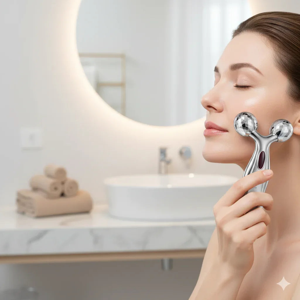  Stainless Steel Y-Shape Face Roller & Gua Sha | Anti-Wrinkle Sculpting Tool - Gloow Lady