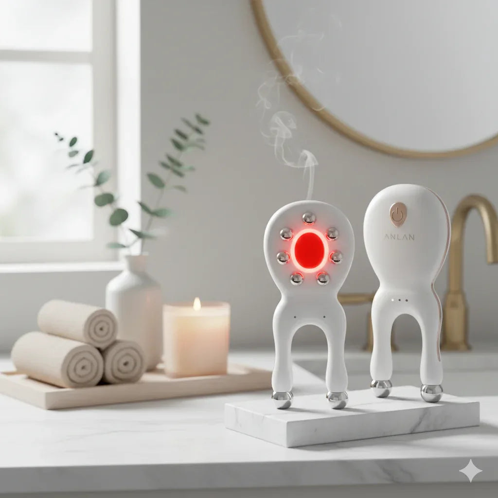 ANLAN Eye Acupoint Massager Facial Lifting 7 Color LED Light Therapy Skin Care Reduce Puffiness Anti-Aging - Gloow Lady