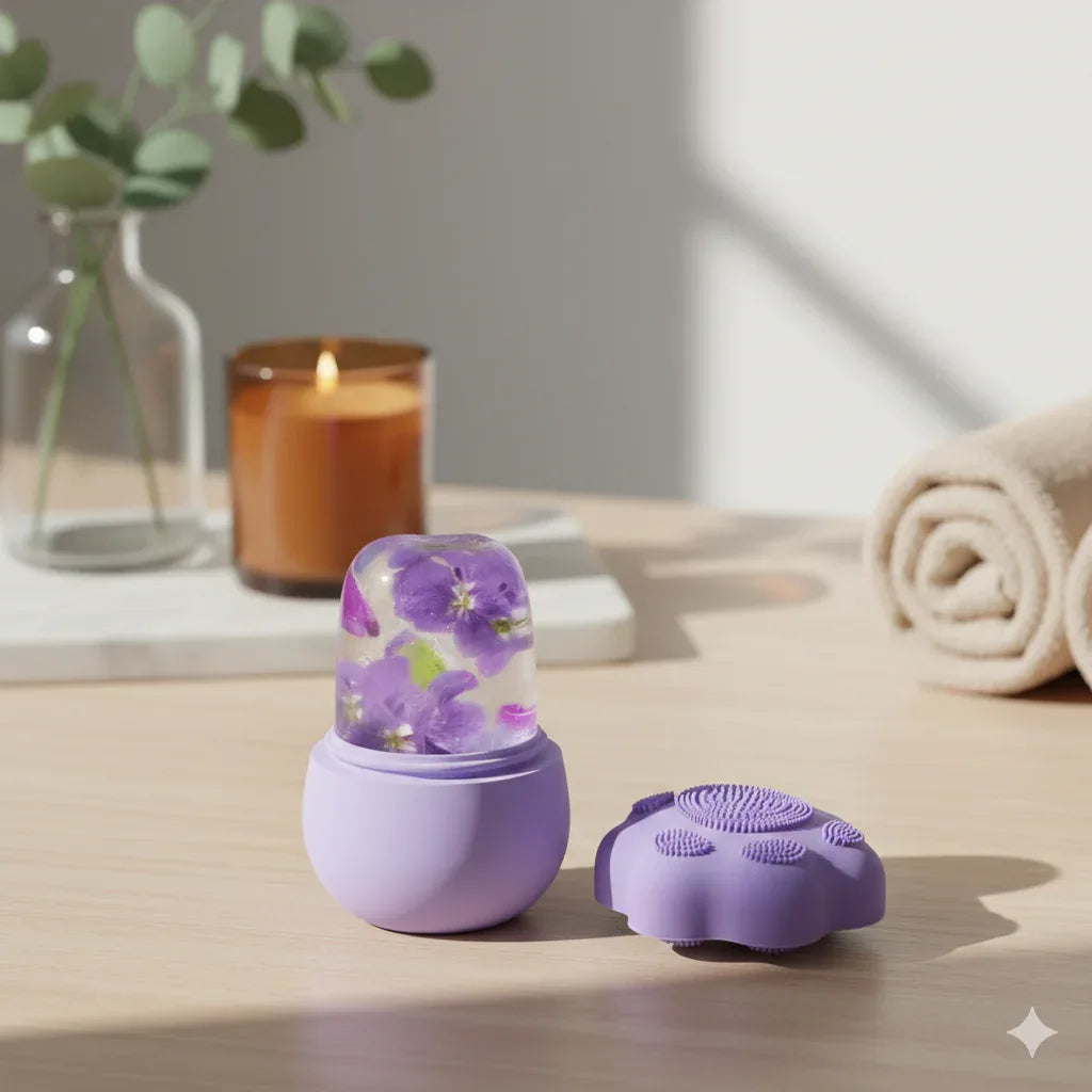 Facial Ice Roller for Skin Care | De-Puffing Silicone Beauty Tool - Gloow Lady