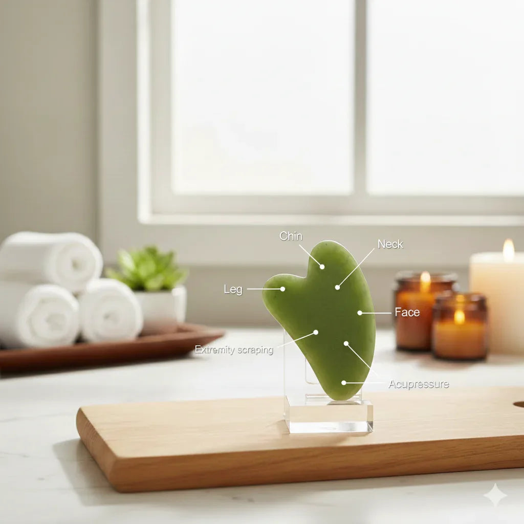 Natural Jade Roller & Gua Sha Set | Face Massage Tool - Gloow Lady