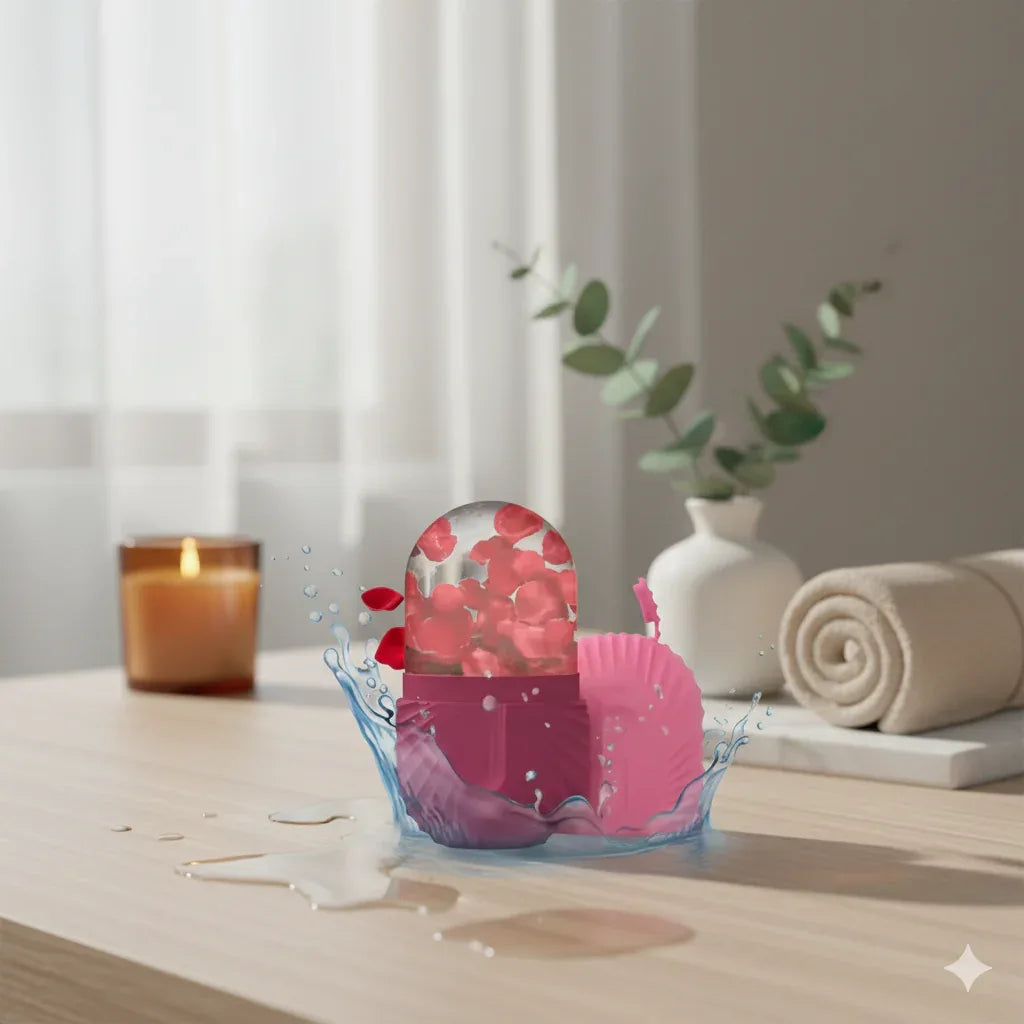 Ice Face Roller & Silicone Ice Mold | Professional De-Puffing Beauty Tool - Gloow Lady