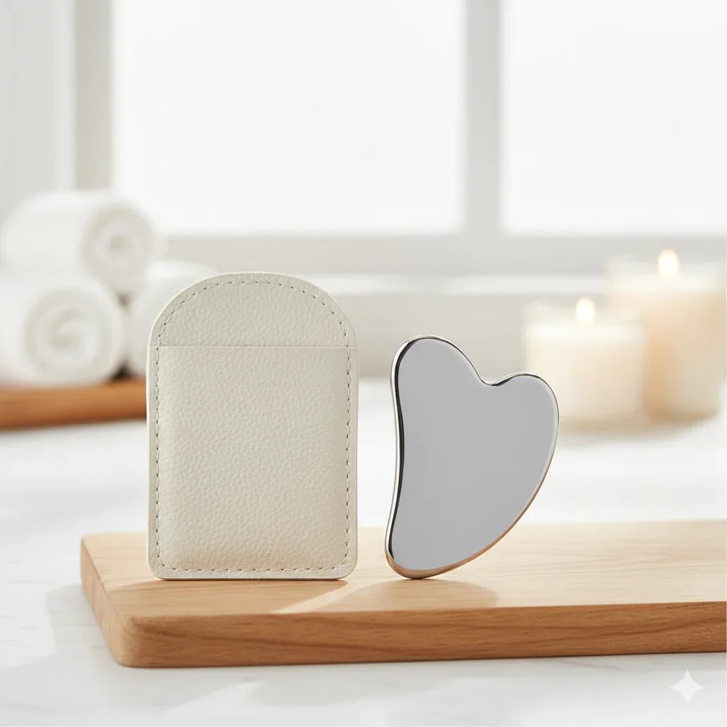 Stainless Steel Heart Gua Sha for Jawline Contouring - Gloow Lady