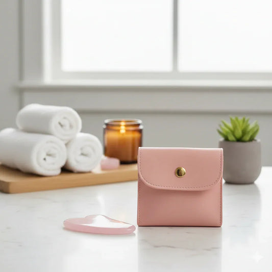 Natural Stone Gua Sha: Jade & Rose Quartz Scraping Massager for Firm Skin - Gloow Lady