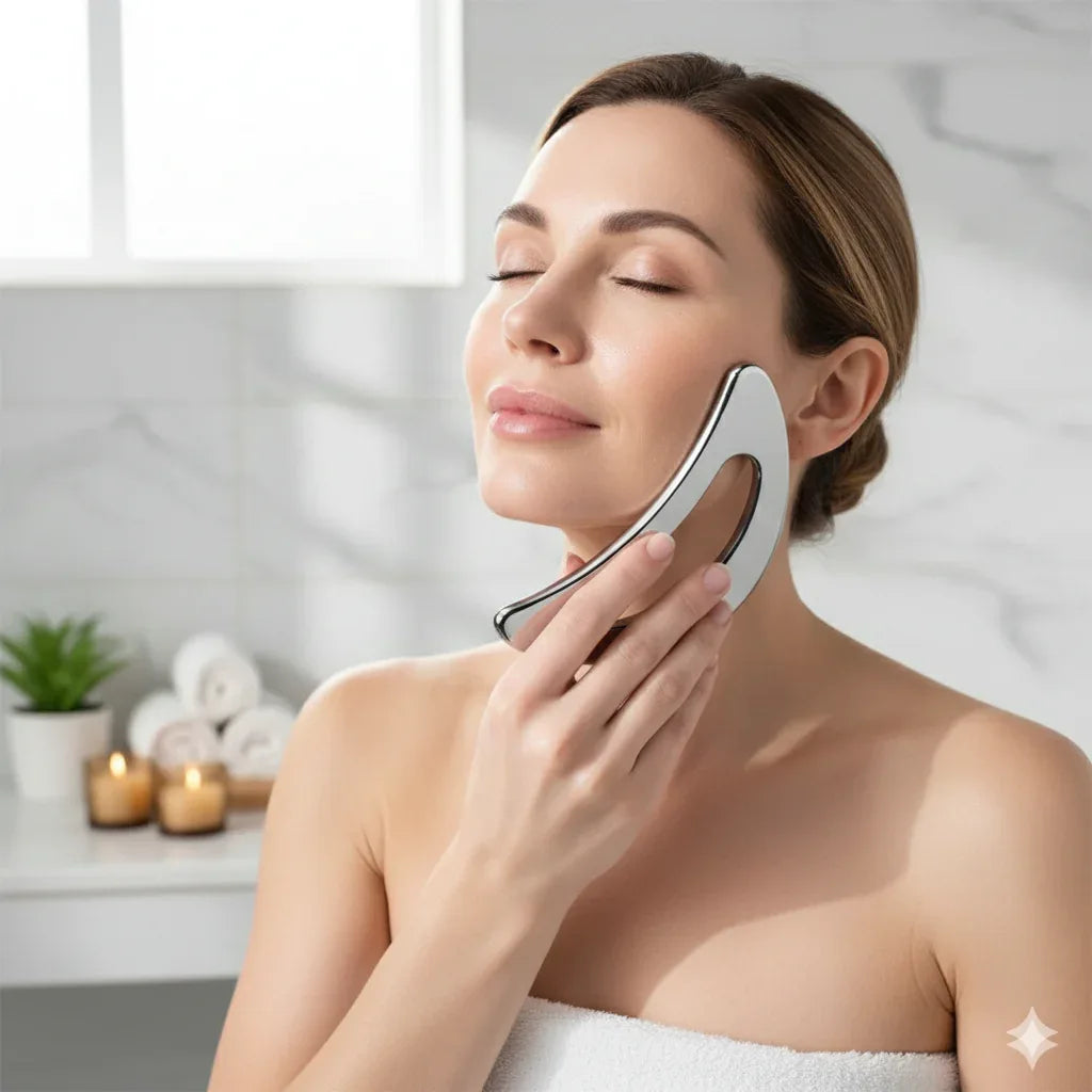 Stainless Steel Muscle Gua Sha: IASTM Tool for Myofascial & Deep Tissue Massage - Gloow Lady
