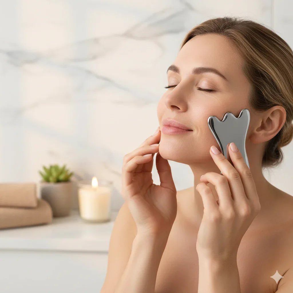 Professional Terahertz Trident Gua Sha | High-Grade Facial Sculpting Massager - Gloow Lady
