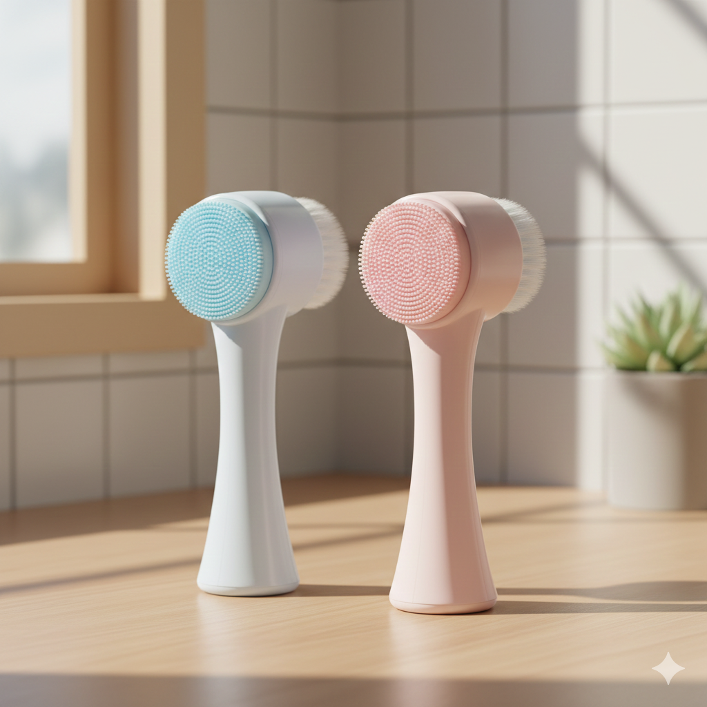 3D Double-Sided Silicone Facial Brush | Deep Clean & Massage Tool