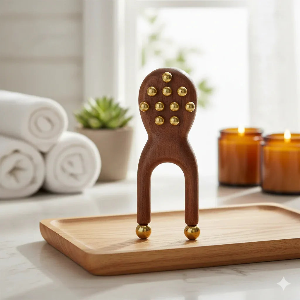 Brass-Bead Sandalwood Nose & Face Massager - Gloow Lady