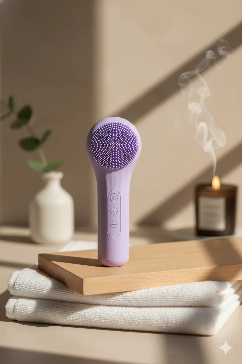 Pure-Sonic Cleansing Brush – Waterproof 360° Exfoliating & Pore-Refining Face Scrubber - Gloow Lady