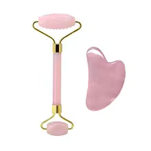 Rose Quartz Face Roller & Gua Sha Set - Gloow Lady