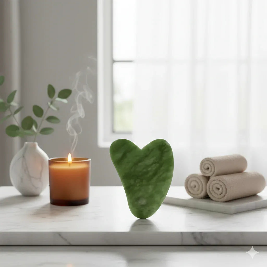 Natural Quartz & Jade Roller Set with Gua Sha - Gloow Lady