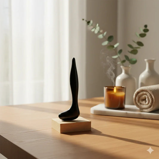 Natural Black Obsidian Gua Sha | Professional Meridian Massage Tool - Gloow Lady