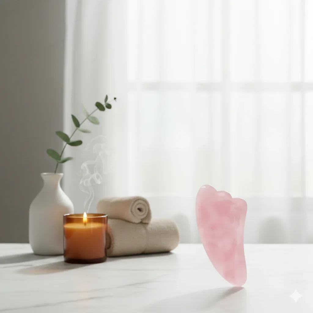 Natural Quartz & Jade Roller Set with Gua Sha - Gloow Lady