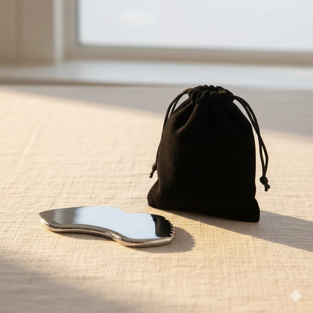 The Sculpt & Soothe Ritual Set – 6-Piece Cryo-Therapy & Stainless Steel Gua Sha Collection - Gloow Lady