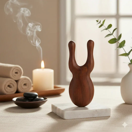 Wood Gua Sha Facial Tool | Natural Sandalwood Face Massager - Gloow Lady