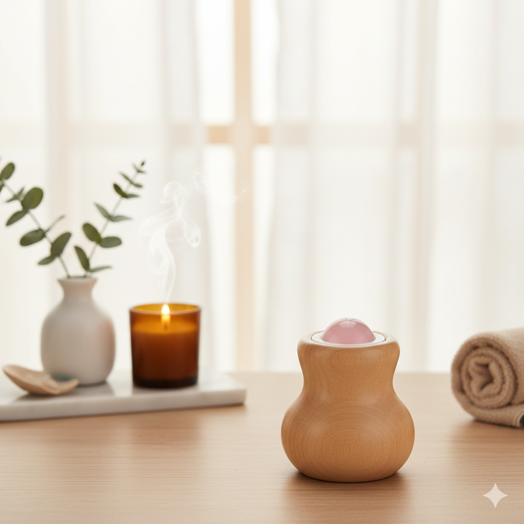 Jade Roller Ball & Wooden Sculpting Stick | Lifting & Anti-Wrinkle Duo