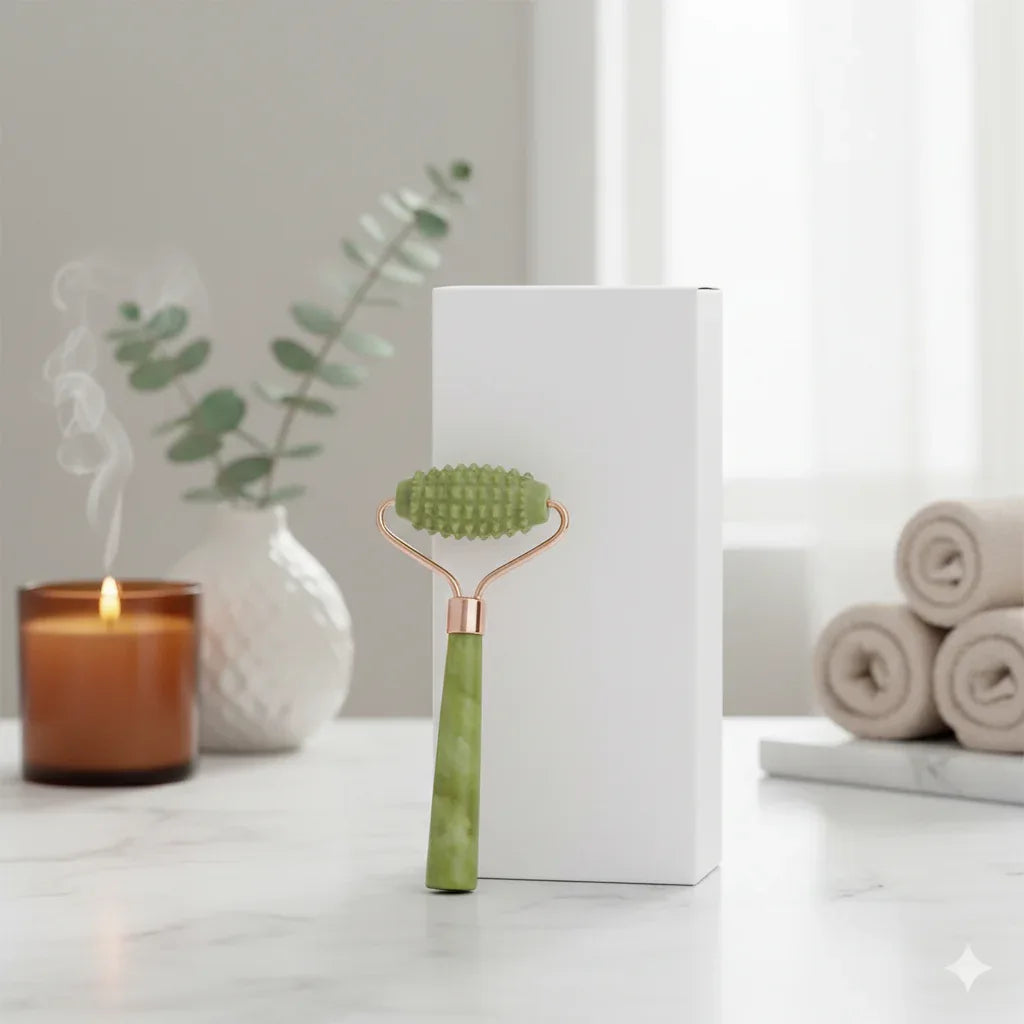 Natural Quartz & Jade Roller Set with Gua Sha - Gloow Lady