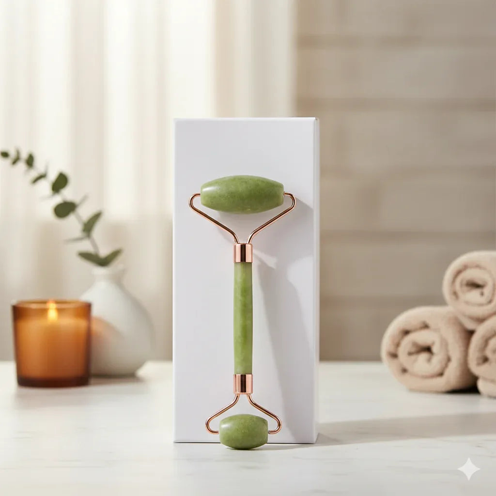 Natural Quartz & Jade Roller Set with Gua Sha - Gloow Lady