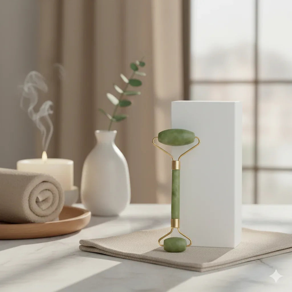 Natural Quartz & Jade Roller Set with Gua Sha - Gloow Lady