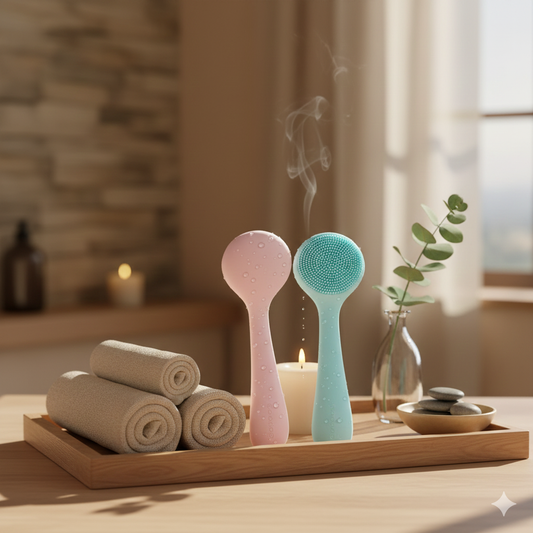 Double-Sided Silicone Facial Cleanser Brush | Expert Face Wash & Massage