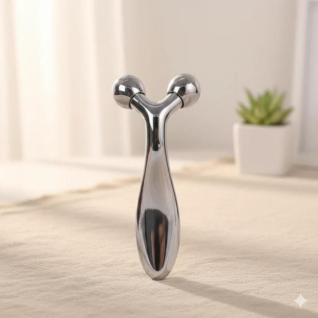 The Sculpt & Soothe Ritual Set – 6-Piece Cryo-Therapy & Stainless Steel Gua Sha Collection - Gloow Lady