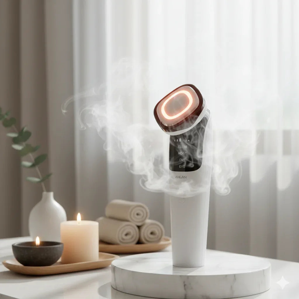 ANLAN EMS Facial Massager Face Lifting LED Photon Deep Cleaning Eye Skin Wrinkle Removing Device - Gloow Lady