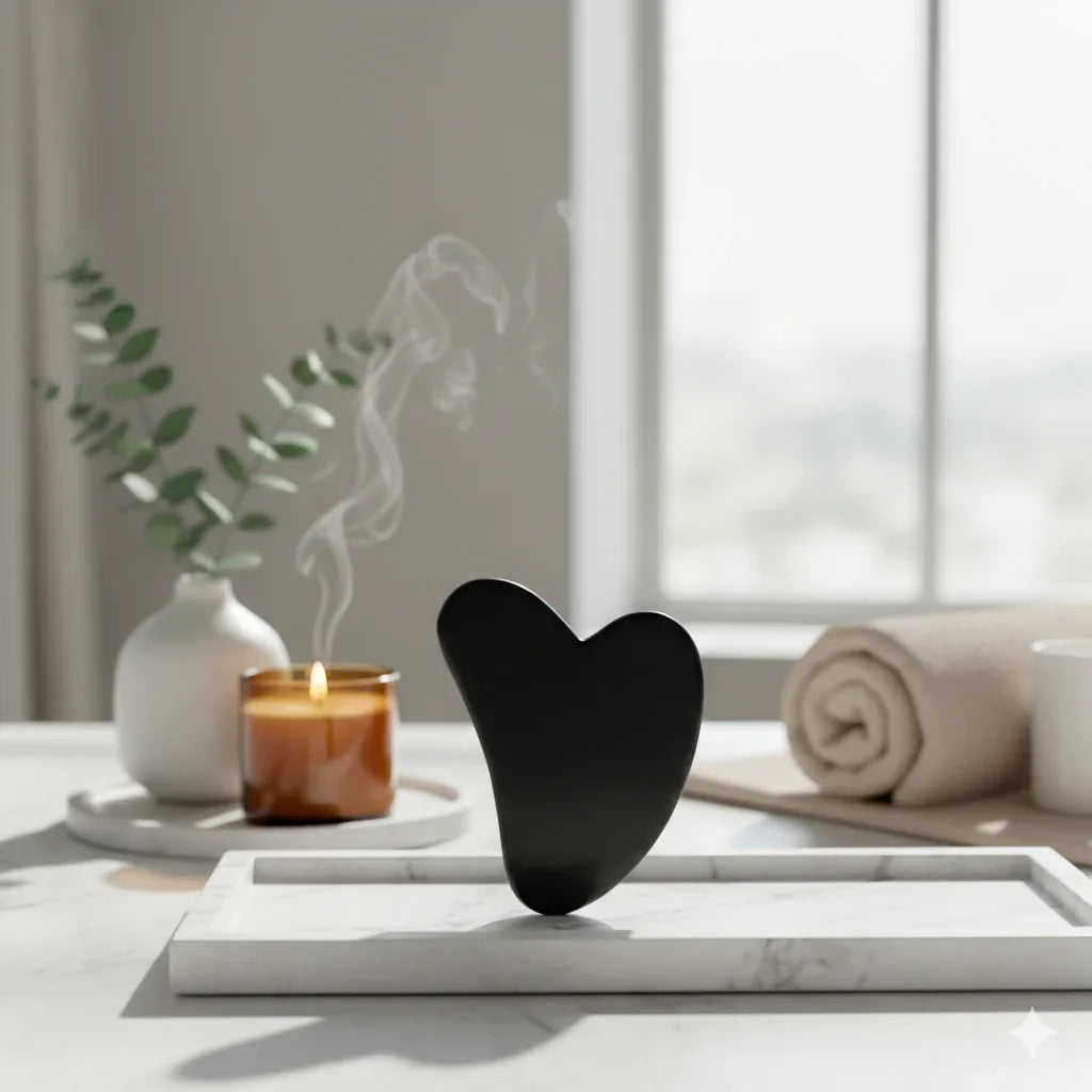 Natural Black Jade Facial Roller & Gua Sha Set | Luxury Skin Detox - Gloow Lady