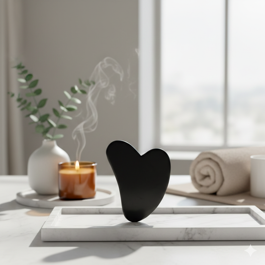 Natural Black Jade Facial Roller & Gua Sha Set | Luxury Skin Detox