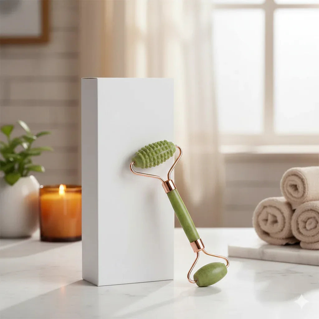 Natural Quartz & Jade Roller Set with Gua Sha - Gloow Lady