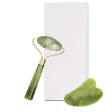 Natural Quartz & Jade Roller Set with Gua Sha - Gloow Lady