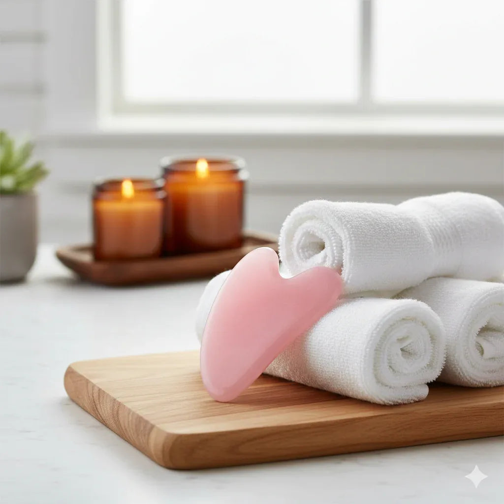 Face Roller & Gua Sha Massage Tool | Anti-Aging, Puffiness Relief - Gloow Lady