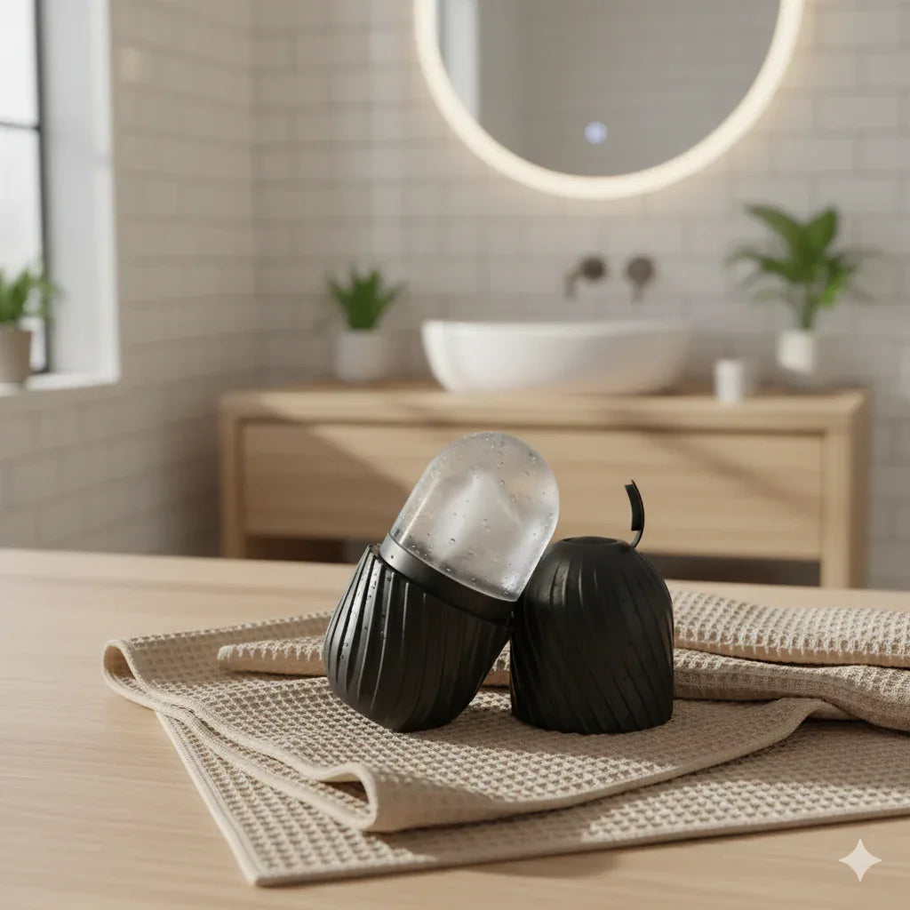 Ice Face Roller & Stainless Steel Gua Sha Set | Cooling Depuffing Tools - Gloow Lady