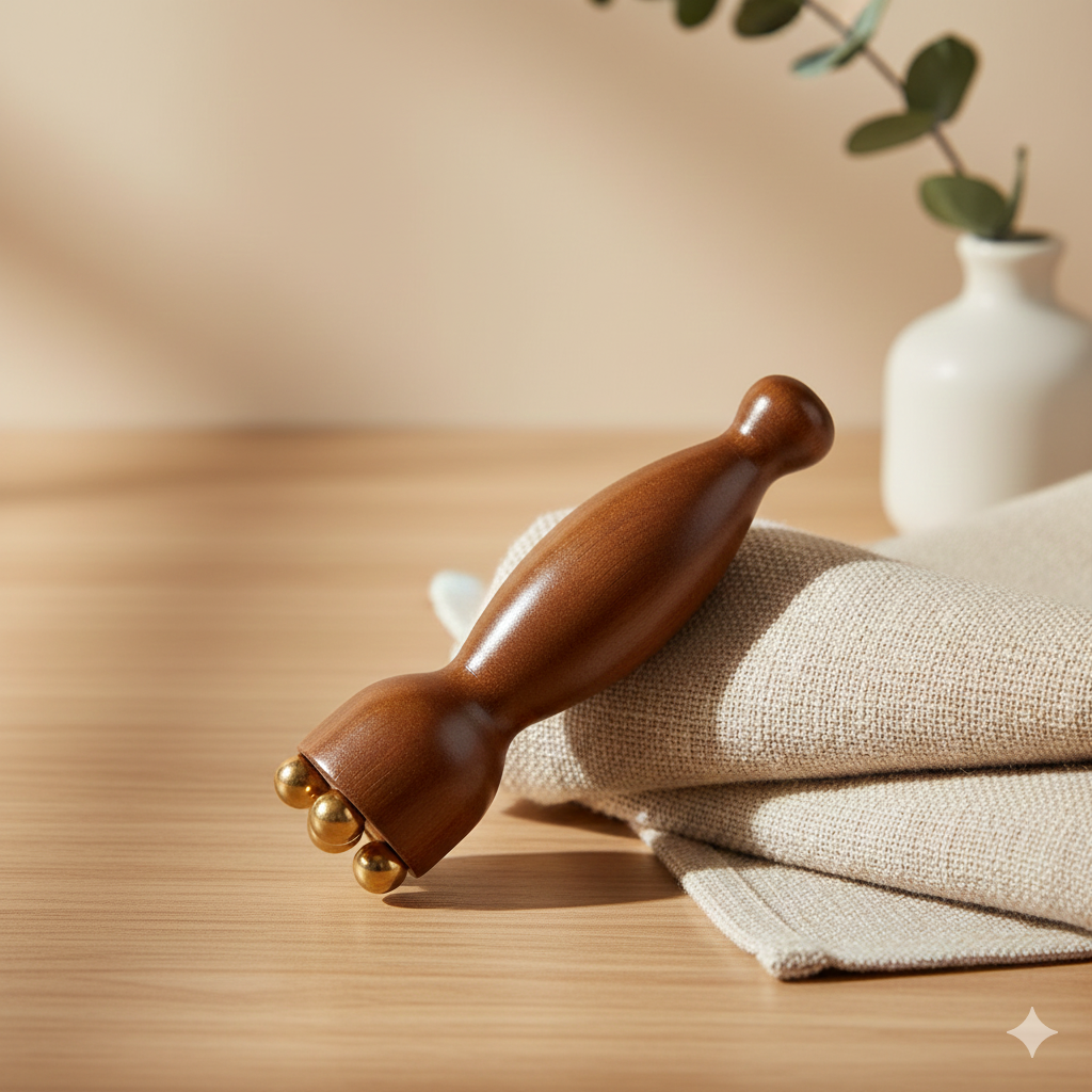 Sandalwood Lotus Seedpod Massager – Hand-Carved Facial Physiotherapy & Acupoint Gua Sha Tool