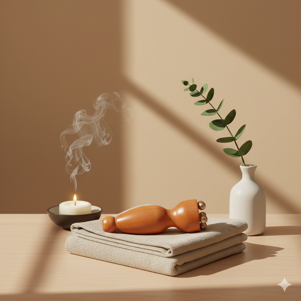 Sandalwood Lotus Seedpod Massager – Hand-Carved Facial Physiotherapy & Acupoint Gua Sha Tool