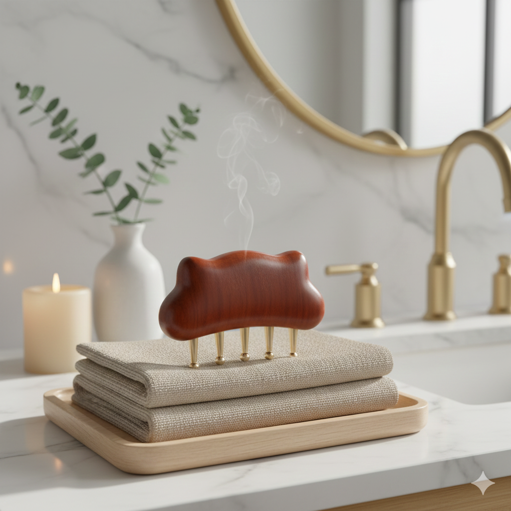 Sandalwood Lotus Seedpod Massager – Hand-Carved Facial Physiotherapy & Acupoint Gua Sha Tool