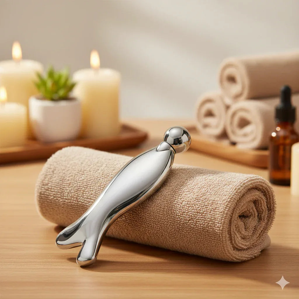 3D Fish Stainless Steel Gua Sha | V-Shape Facial Lifting & Firming Massager - Gloow Lady