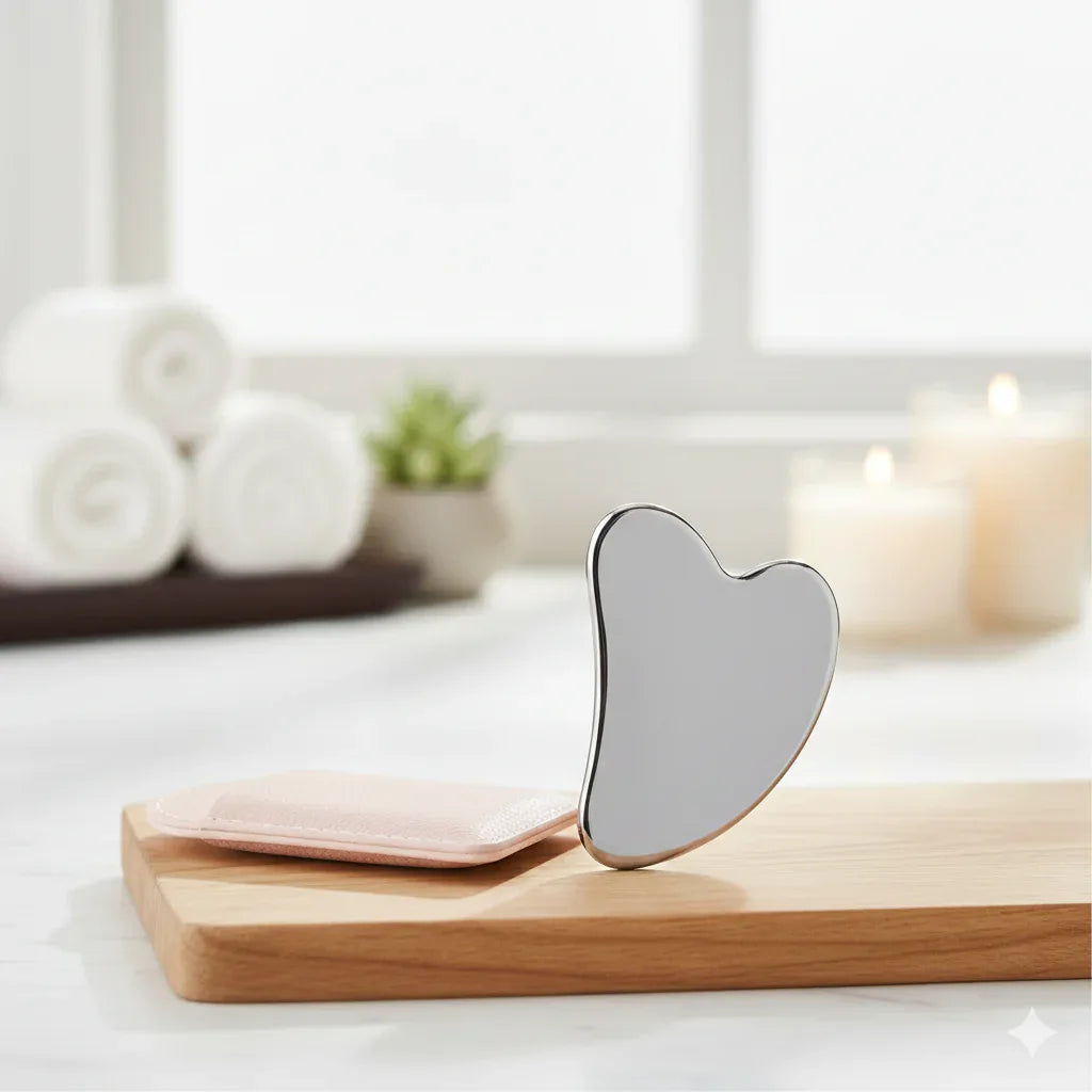 Stainless Steel Heart Gua Sha for Jawline Contouring - Gloow Lady