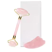 Natural Quartz & Jade Roller Set with Gua Sha - Gloow Lady