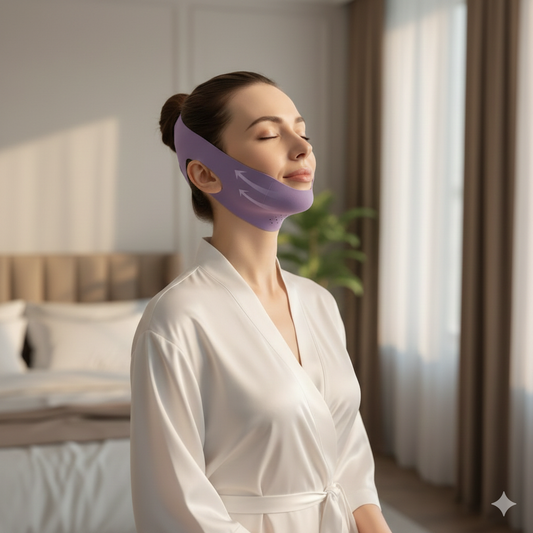 Overnight Face Lift Band with Graphene Fiber – Jawline & Double Chin Reducer (Reusable)