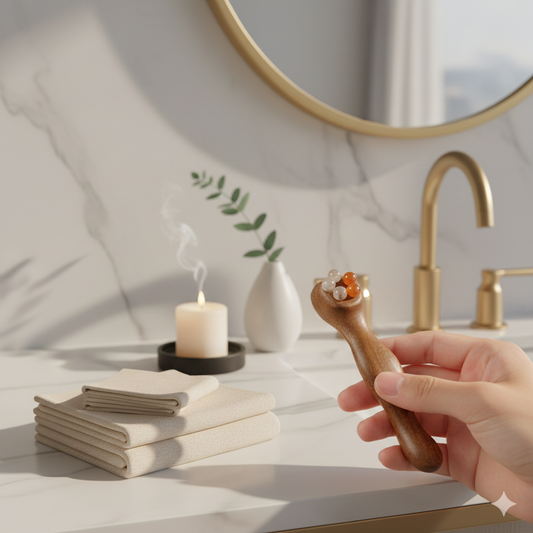 Lotus Seedpod Sandalwood Eye & Face Massager – Natural Acupoint Therapy for De-Puffing