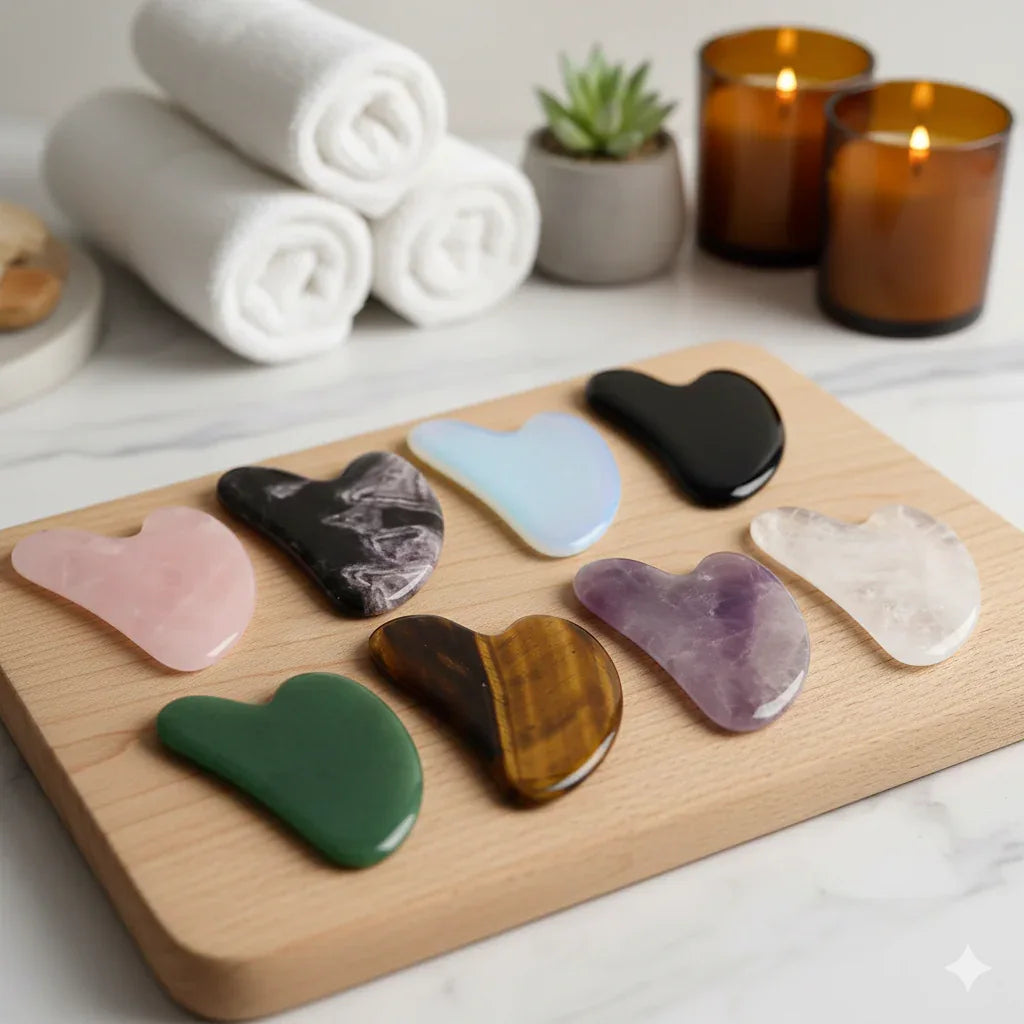 Rose Quartz Heart Gua Sha | Facial Lifting & Firming Stone for Anti-Aging & Puffiness Relief - Gloow Lady