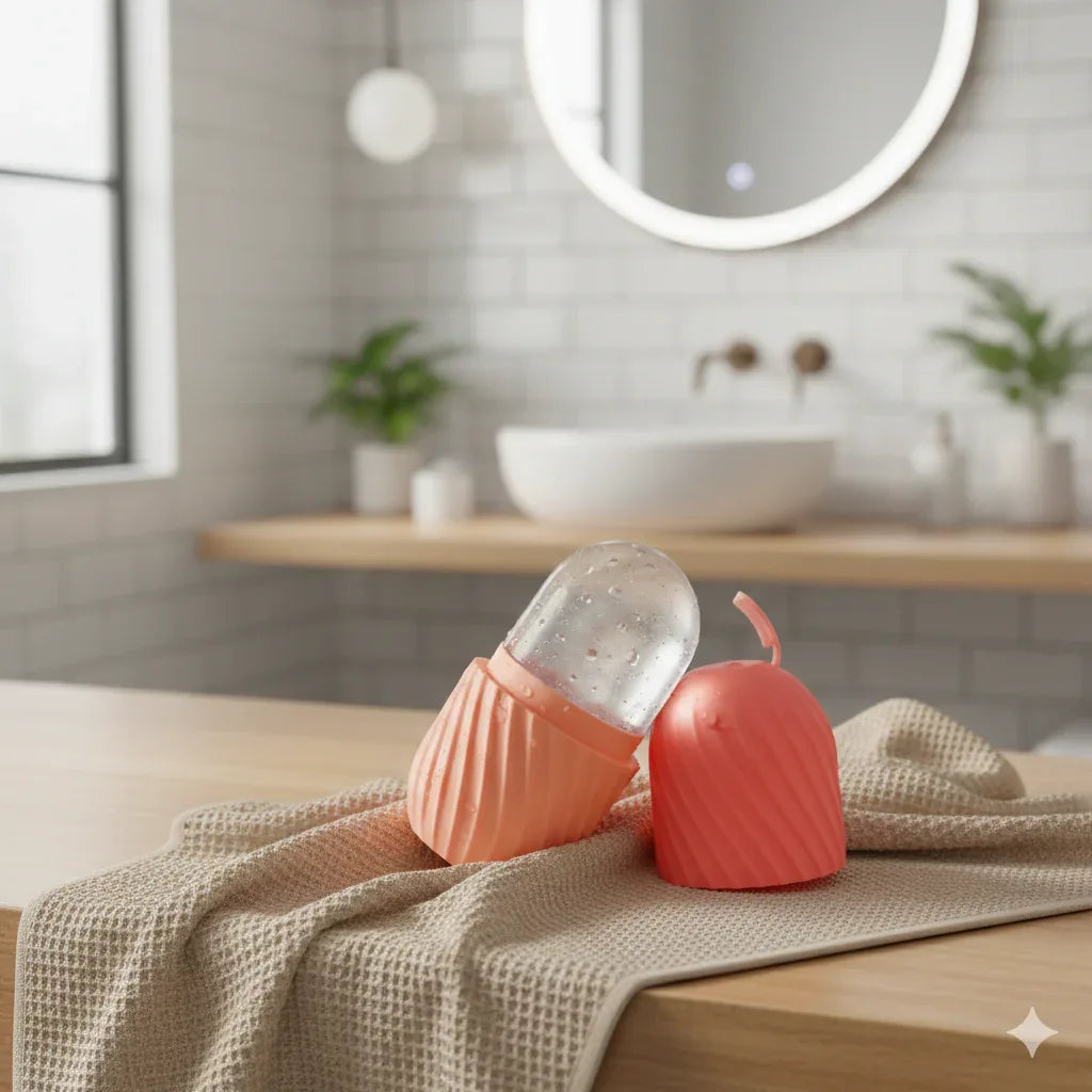 Ice Face Roller & Stainless Steel Gua Sha Set | Cooling Depuffing Tools - Gloow Lady