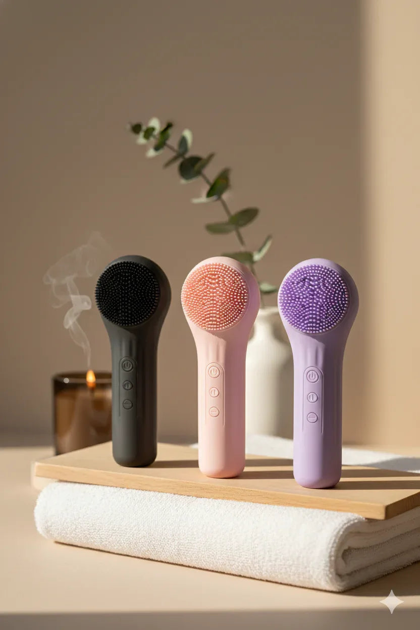 Pure-Sonic Cleansing Brush – Waterproof 360° Exfoliating & Pore-Refining Face Scrubber - Gloow Lady
