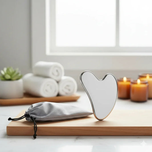 Stainless Steel Gua Sha Tool for Face – Professional Metal Face Scraper & Massager for Neck, Back, and Lymphatic Drainage - Gloow Lady