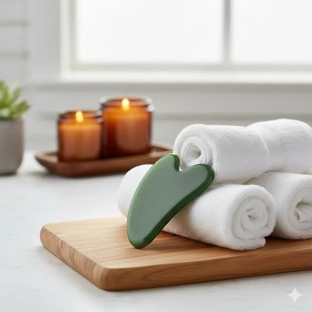 Rose Quartz Heart Gua Sha | Facial Lifting & Firming Stone for Anti-Aging & Puffiness Relief - Gloow Lady