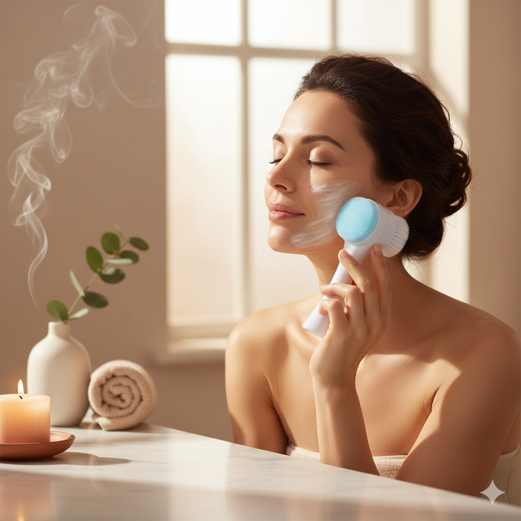 3D Double-Sided Silicone Facial Brush | Deep Clean & Massage Tool