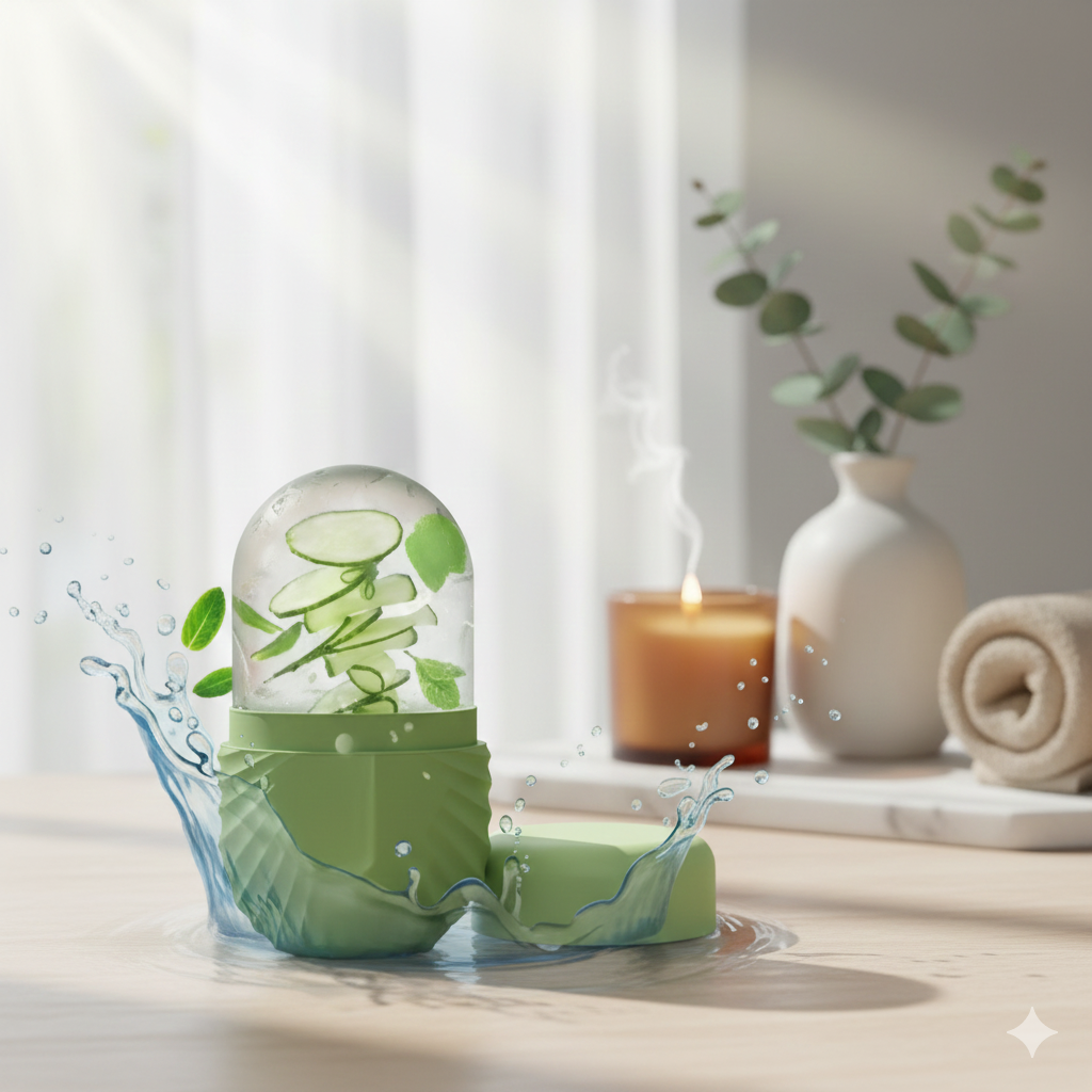 Ice Face Roller & Silicone Ice Mold | Professional De-Puffing Beauty Tool