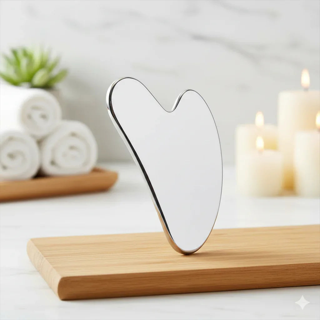 Stainless Steel Heart Gua Sha for Jawline Contouring - Gloow Lady
